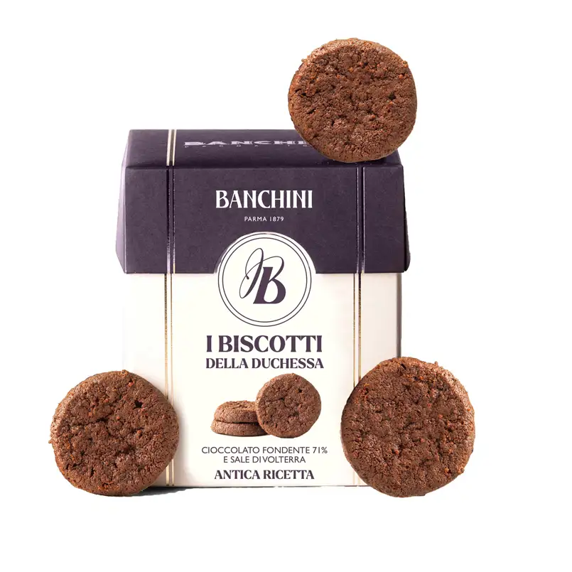 Confezione di I Biscotti della Duchessa – cioccolato fondente 71% e sale di Volterra